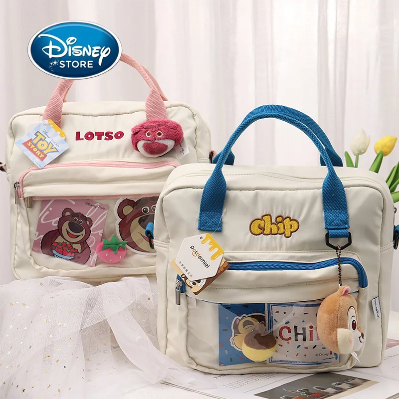 

Рюкзак на плечо «История игрушек Диснея», мультяшный Винни-Пух, кулон, холщовая сумка, сумка через плечо, детская студенческая сумка-книга