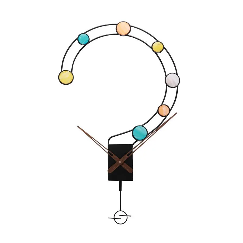 

Креативные настенные часы в скандинавском стиле для гостиной, спальни или столовой, современные, модные, с подсветкой, бесшумные, в стиле лайт-люкс.