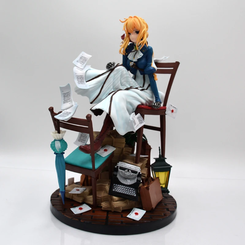 28cm Violet Evergarden Anime Girl Figure Gk Violet Evergarden Statue Action Figure Reisalin Stout Ryza Figurine Model Toys Gifts