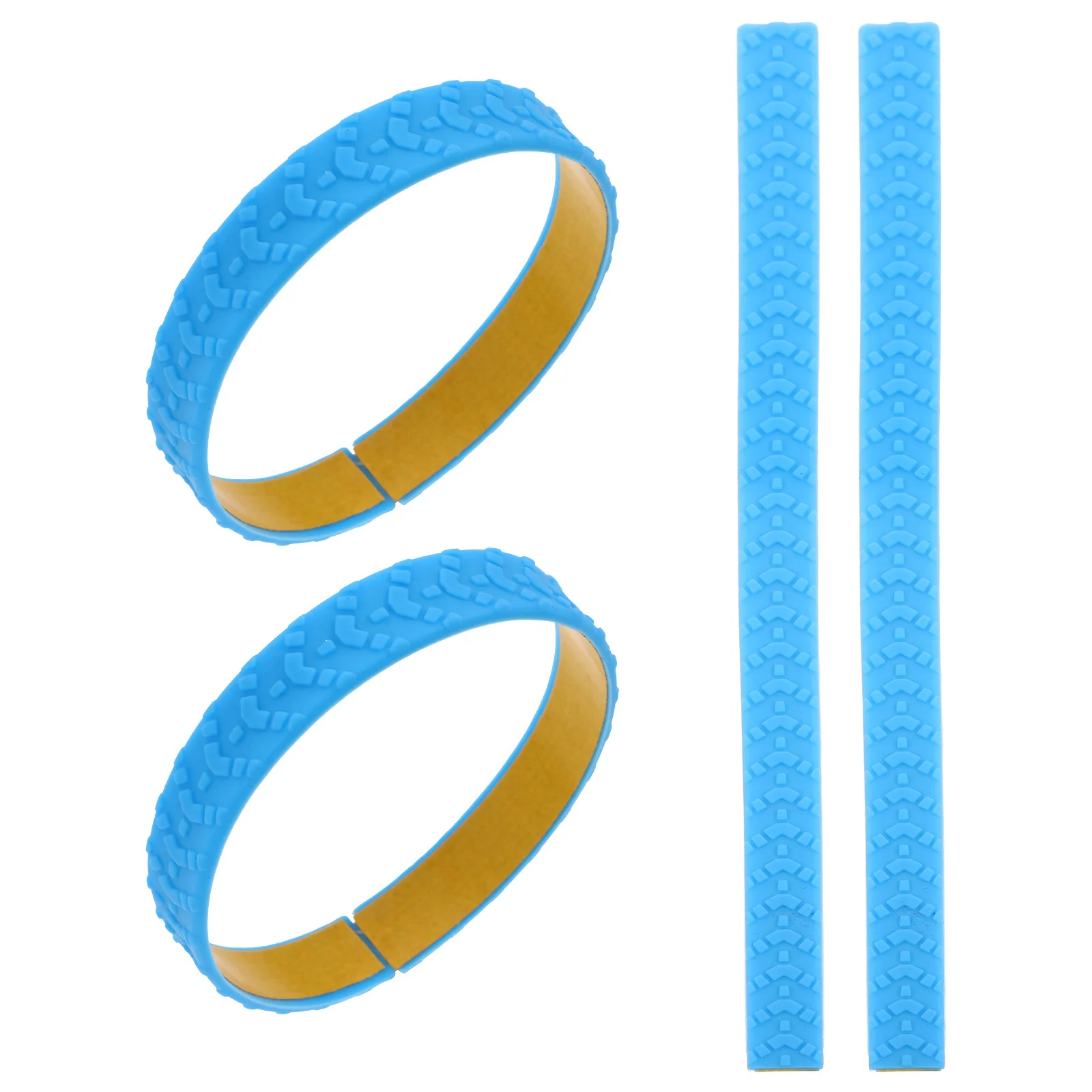 4Pcs 실리콘 수하물 바퀴 보호 커버 소음 감소 충격 방지 랩 범용 가방 바퀴 바닥 보호기 블루