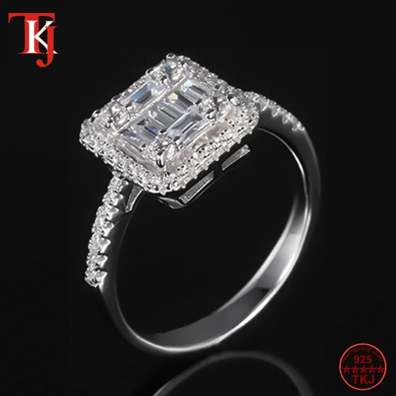 

KOSE Real 100% 925 Sterling Silver Sparkling Ring, Clear CZ Finger Ring for Women Wedding Engagement Promise Ring Fine Jewelry