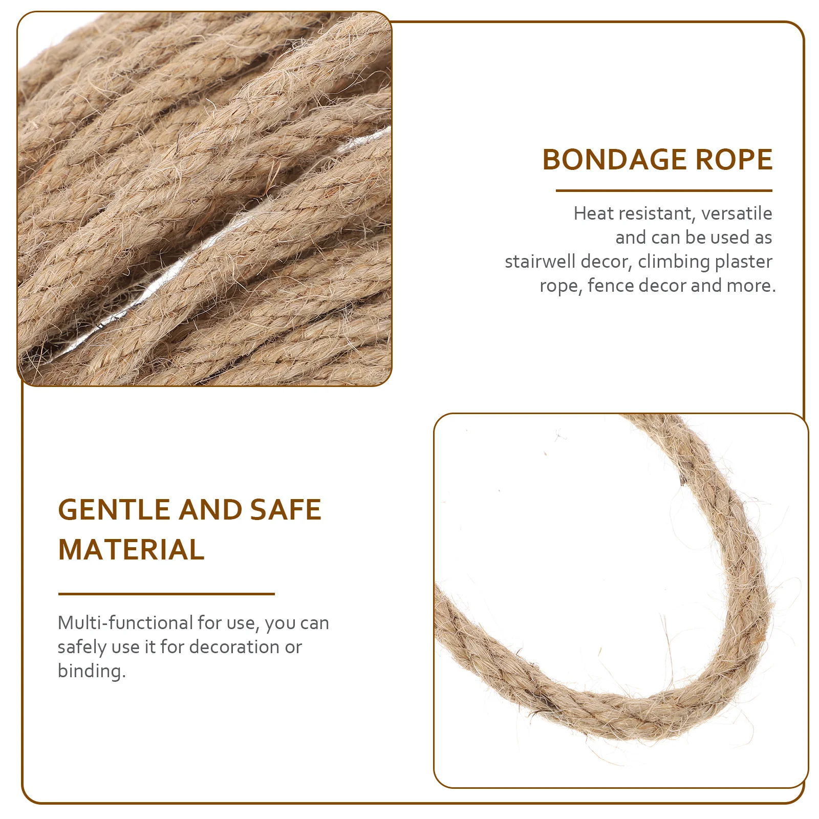 

1 Bundle Thick Natural Jute For Crafts Diy Twine Rope Heat Resistant Decorative Cord Vintage Style Rope For Home Decoration