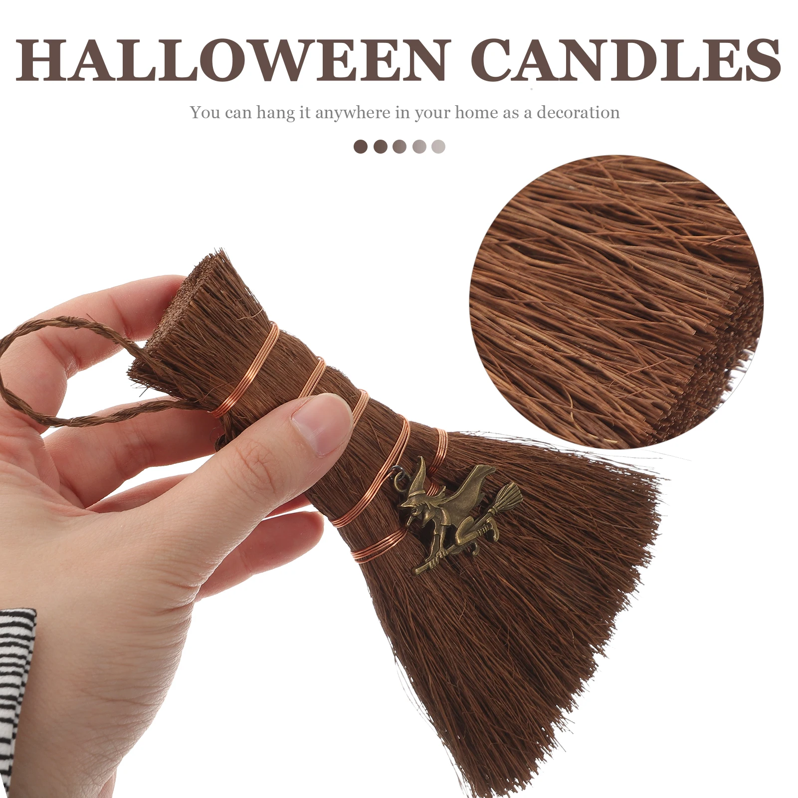 

Witch Broom Pendant Classic Retro Style Metal Branch Halloween Decoration Car Hanging Charm Witch Charms