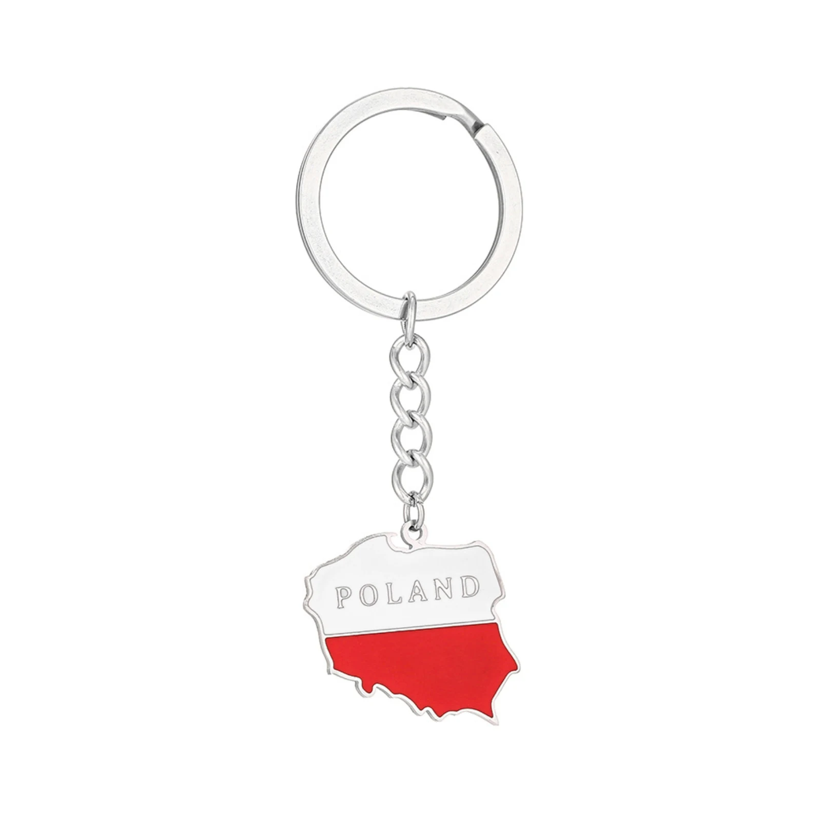 Polen-Kartenflaggen-Schlüsselanhänger Metall-Schlüsselring Polnisches Land-Souvenir Schlüsselanhänger Reisegeschenk für Männer und Frauen – Detail 1