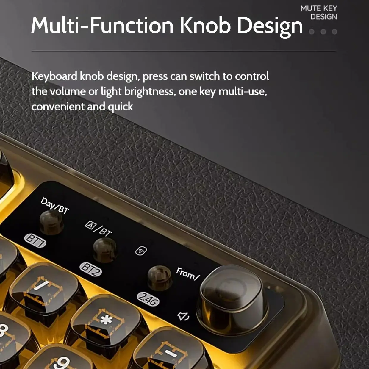 Crystal Transparent Wireless Keyboard Wireless+Bluetooth+wired 3 mode Rechargeable Mechanical Keyboard RGB Full-Color Backlight - Image 5