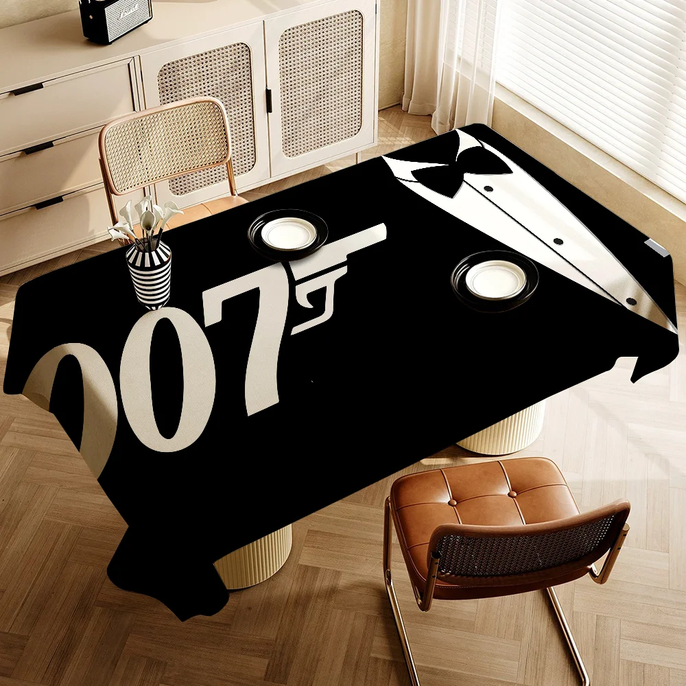 British Legend J-James B-Bond 007 Tablecloth Table Cover Christmas Picnic Party Birthday Wedding Waterproof Desk Cloth Table