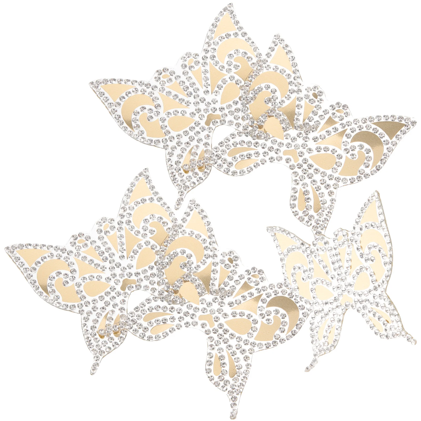 

5Pcs Butterfly Rhinestone Iron on Patches Multicolor Decorative Clothes Repair Badge for Jackets T-Shirts Hats Bags Small