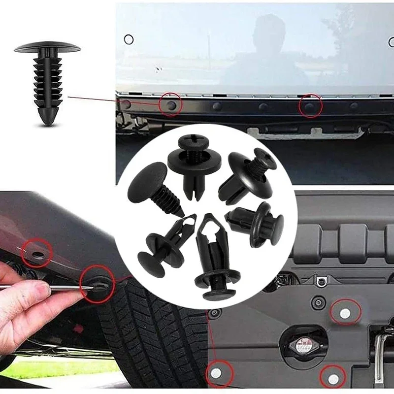 190pcs/195pcs Car Universal Plastic Fasteners Trim Panel Clips Bumper Rivet Replacement Thumbtack Auto Repair Tools Accessories