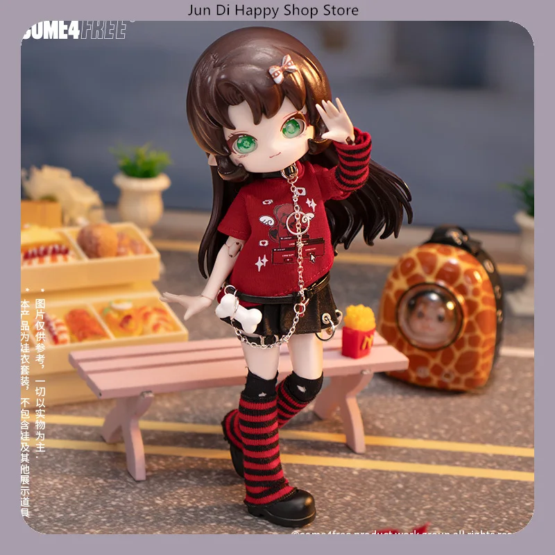 COME4FREE 1/12 BJD Vestiti per bambole Serie quotidiana Disordinato Orsetto Dress Outfit Set per vestiti per bambole OB11