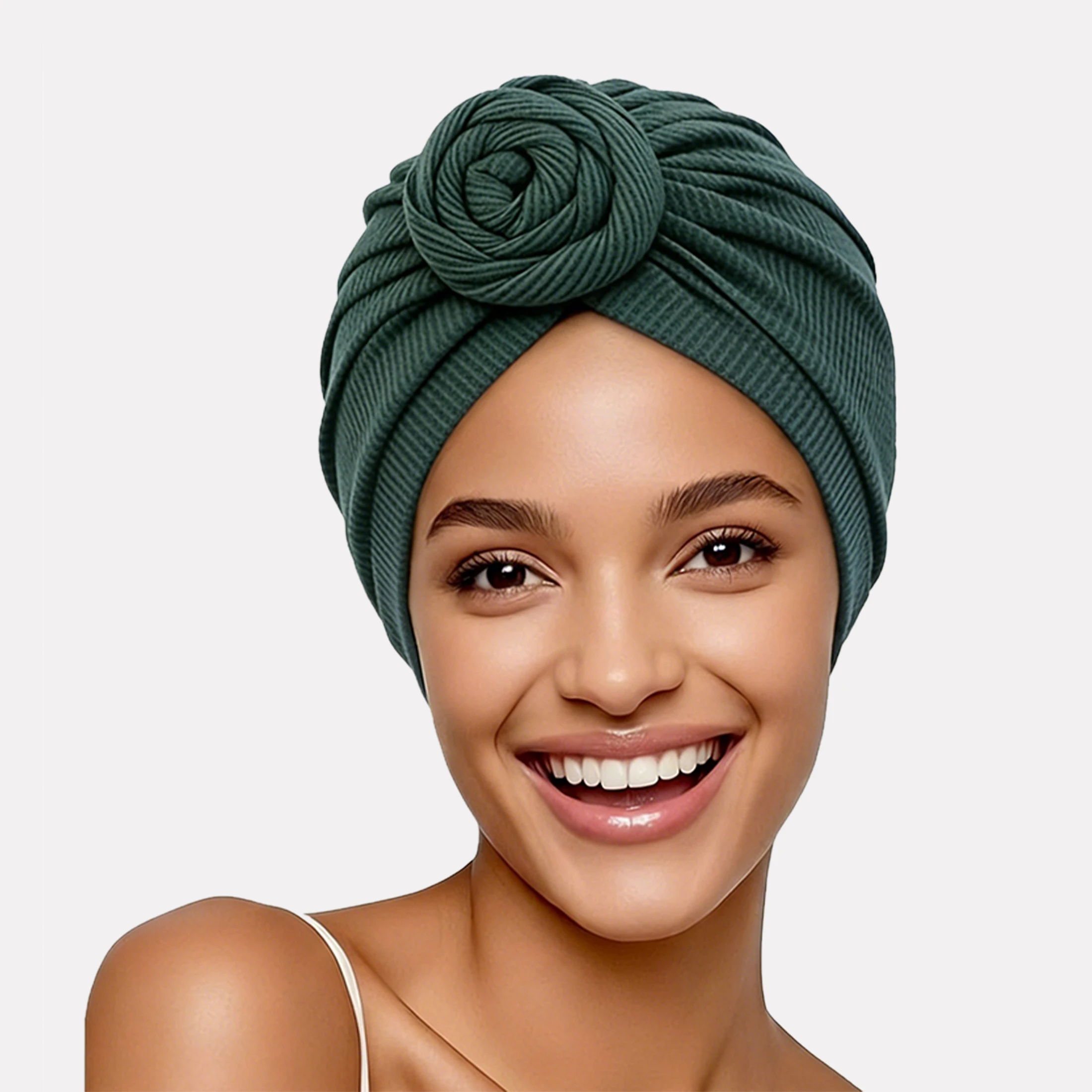 2026 New Fashion Solid Color Women Turban Hijab Hats African Head Wraps Soft Elastic Muslim Hats Breathable Chemo Cap