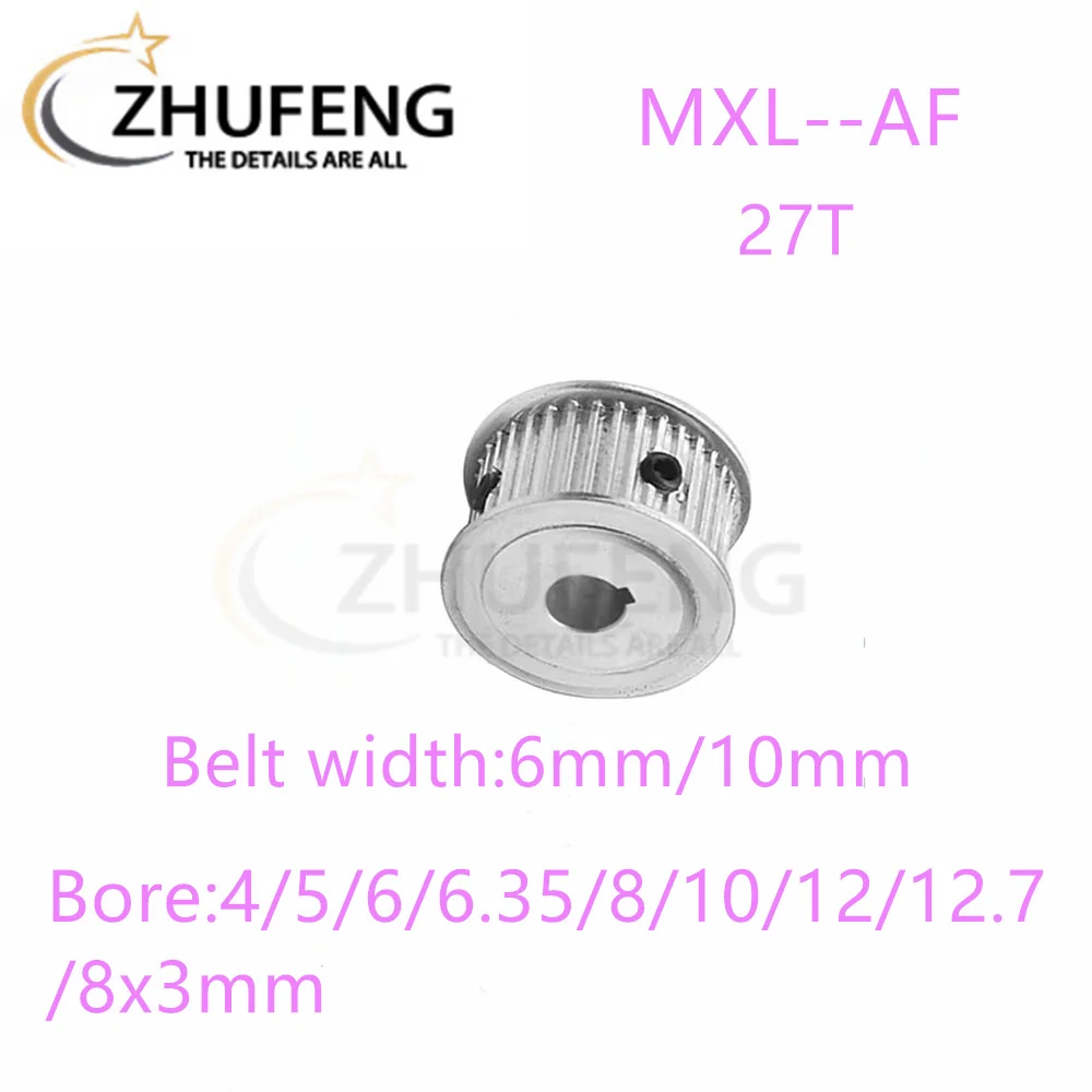 MXL AF Type 27T Teeth Timing Pulley Bore 4/5/6/6.35/8/10/12/12.7/8x3mm for 6/10mm Width Belt Used In Linear Pulley