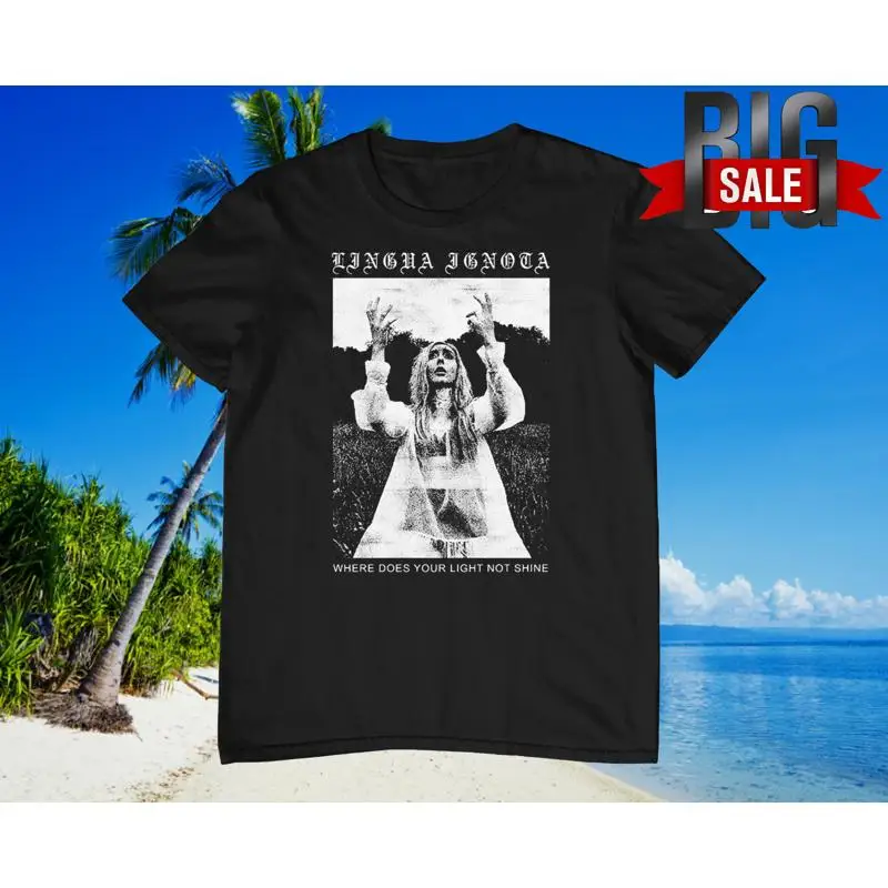 Vtg Lingua Ignota Music Lover Cotton Black All Size T Shirt AG052