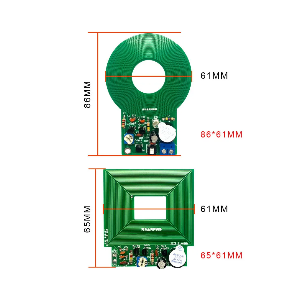 Taidacent Simple 5CM Metal Detector Test Kit DIY Solder Training Kit PCB Metal Detector