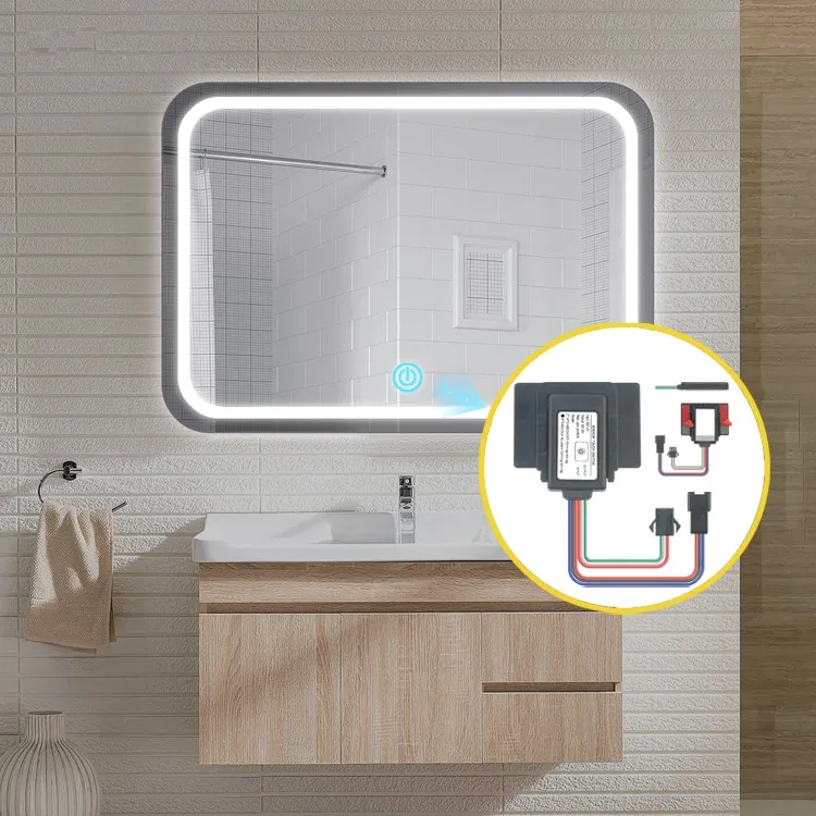 DC12V Intelligenter Spiegelschalter mit Touch-Dimmung und LED-Beleuchtung für Badezimmerspiegel mit Antibeschlagfunktion – Detail 1