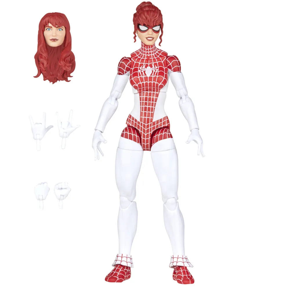 

Фигурка героя Marvel Legends Spinneret Мэри Джейн Ватсон 6 дюймов, экшн-фигурка от reneyour Vows, в стиле ретро, Удивительный Человек-паук, Питер, 2 упаковки, Паркер, игрушки