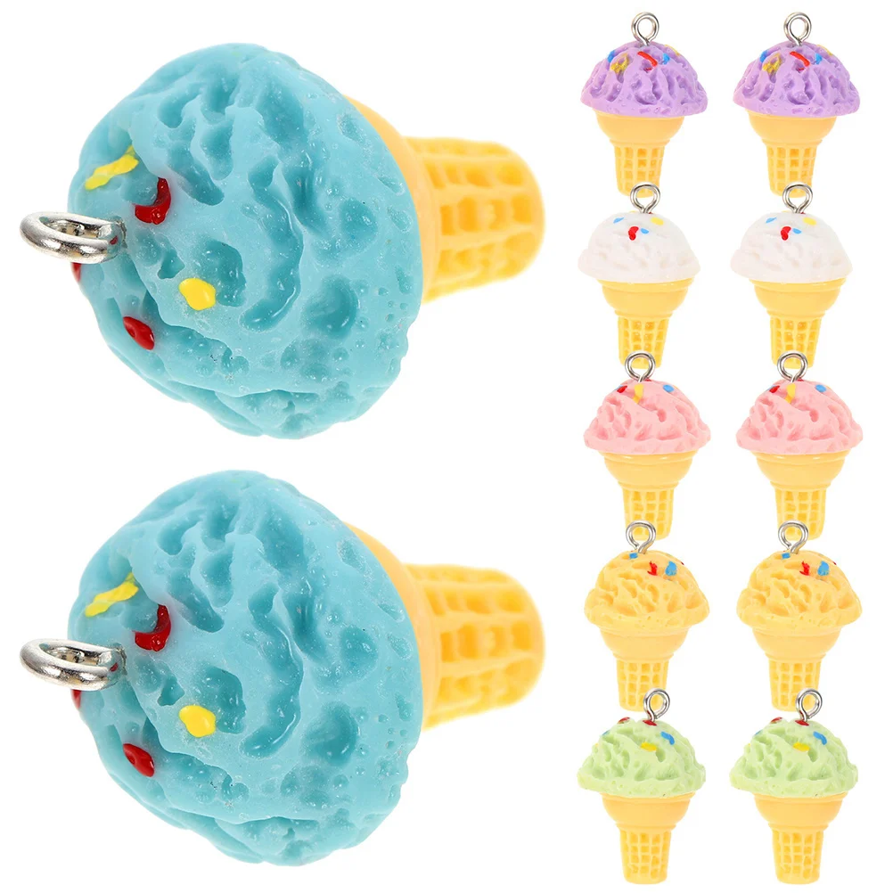 

12 Pcs Lollipops Pendant Charm Resin Accessories Ice Cream Earring Charms Party