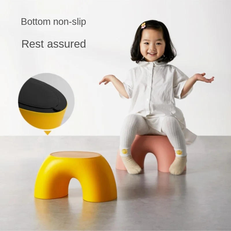 K-star Rainbow Stool Simple Lightweight Circular Small Stool Home Rounded Children\'s Stool Anti Slip Shoe Changing Stool 2024