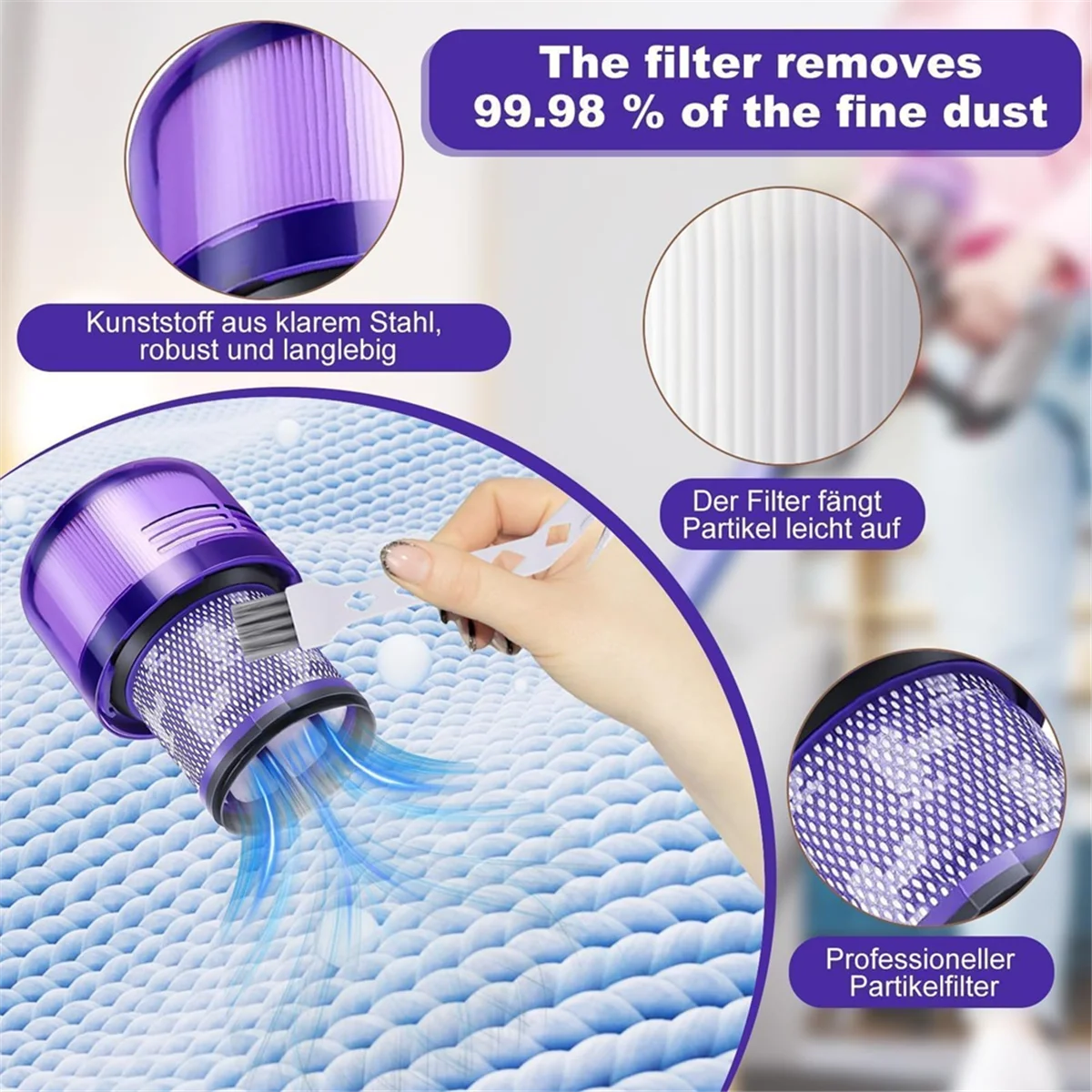 ABXHH Spare Parts V11 Filter for , Brush for V11 Series Vacuum Cleaner, Replacement Brush Accessories