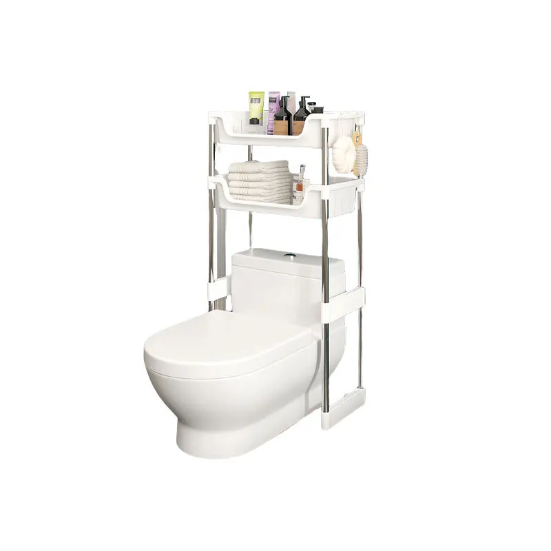 

Stainless steel floor toilet layered toilet storage rack storage rack bathroom free punching