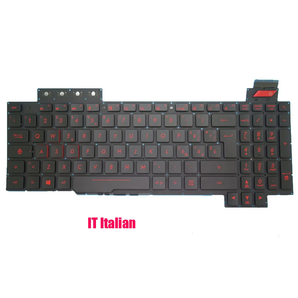 Laptop Keyboard For ASUS FX63 FX63V FZ63 FZ63V FX503 FX503V ZX63 ZX63V Black Without Frame With Backlit FR\IT\US