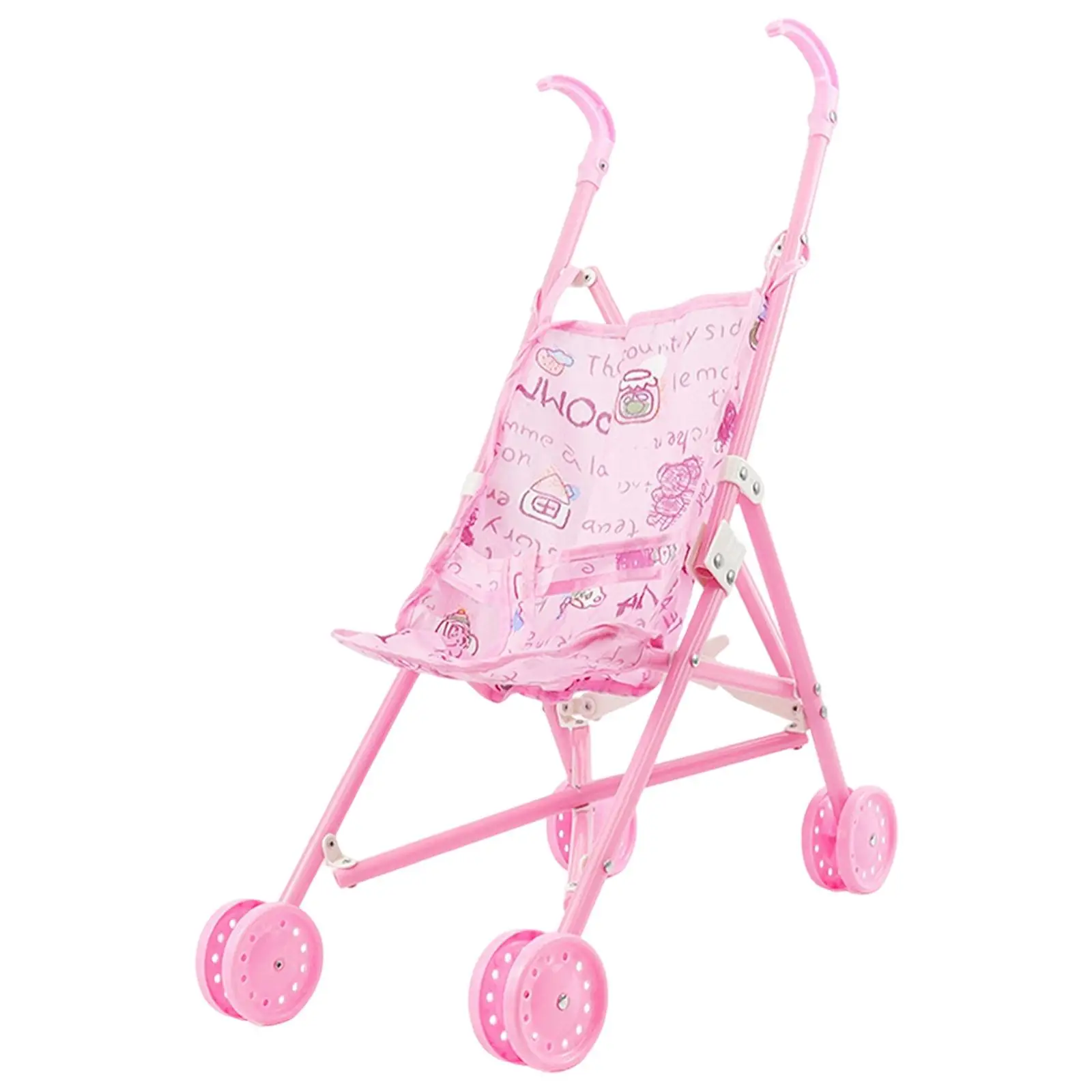 Doll Stroller Party Favors Interactive Foldable Carrier Cart Space Saving Playhouse Pram Role Play Pushchair for Kids