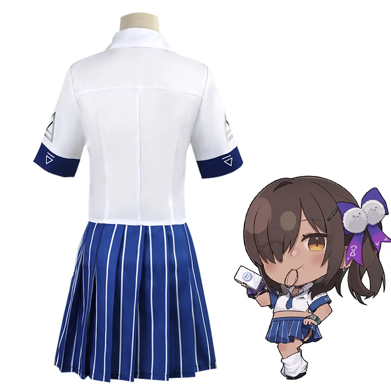 Naga Cosplay Costume JK Uniform Navy Blazer Pleated Skirt Ribbon Knee High Socks For Women Halloween view 4