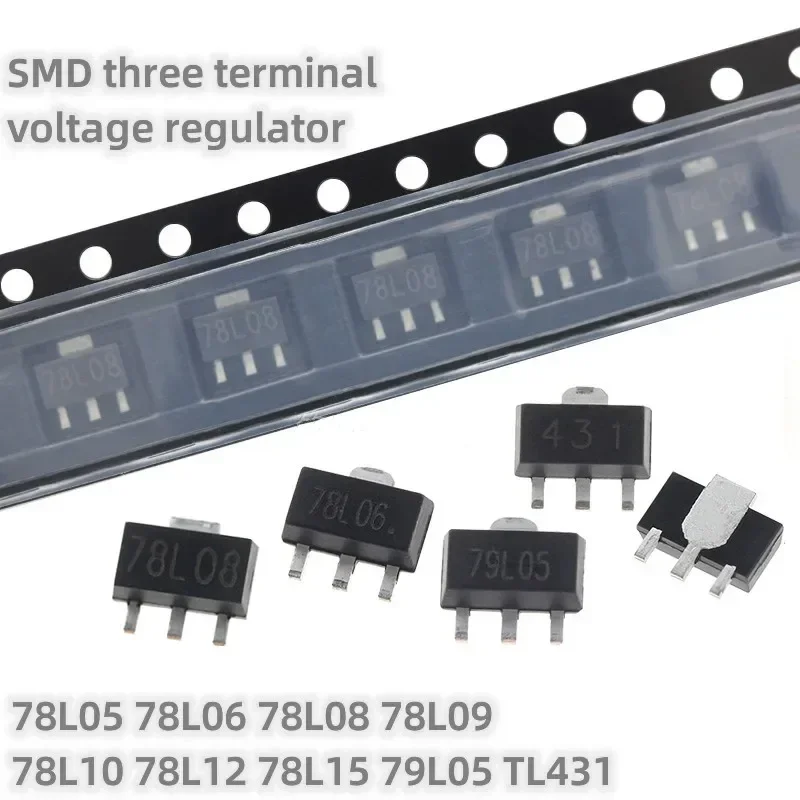 50pcs/lot CJ78L05/L06/L08/L09/L10/L12/L15/L33 TL431 79L05/12/33 SOT-89 package SMD three terminal Voltage regulator chip