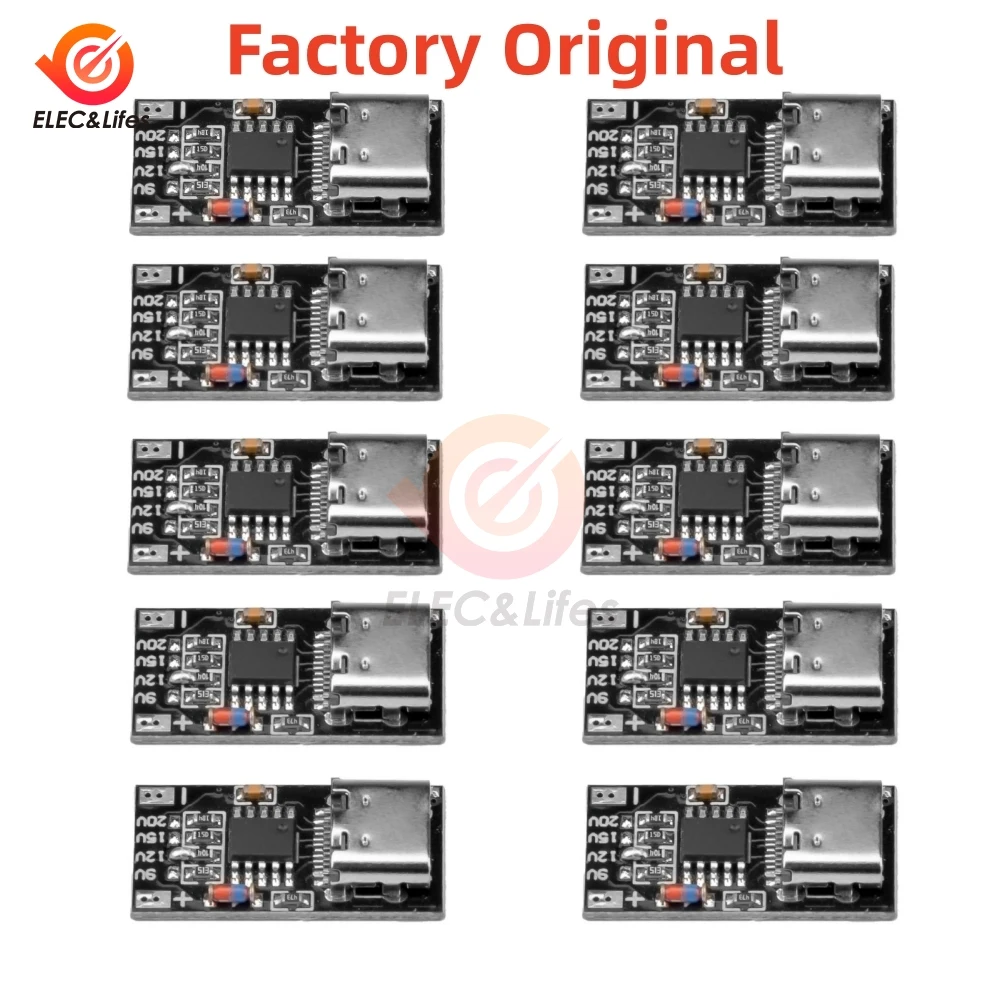 5/10PCS USB-C PD Trigger Board Module PD/QC Decoy Board Fast Charge USB Type-c High Speed Charger Power Delivery Boost Module