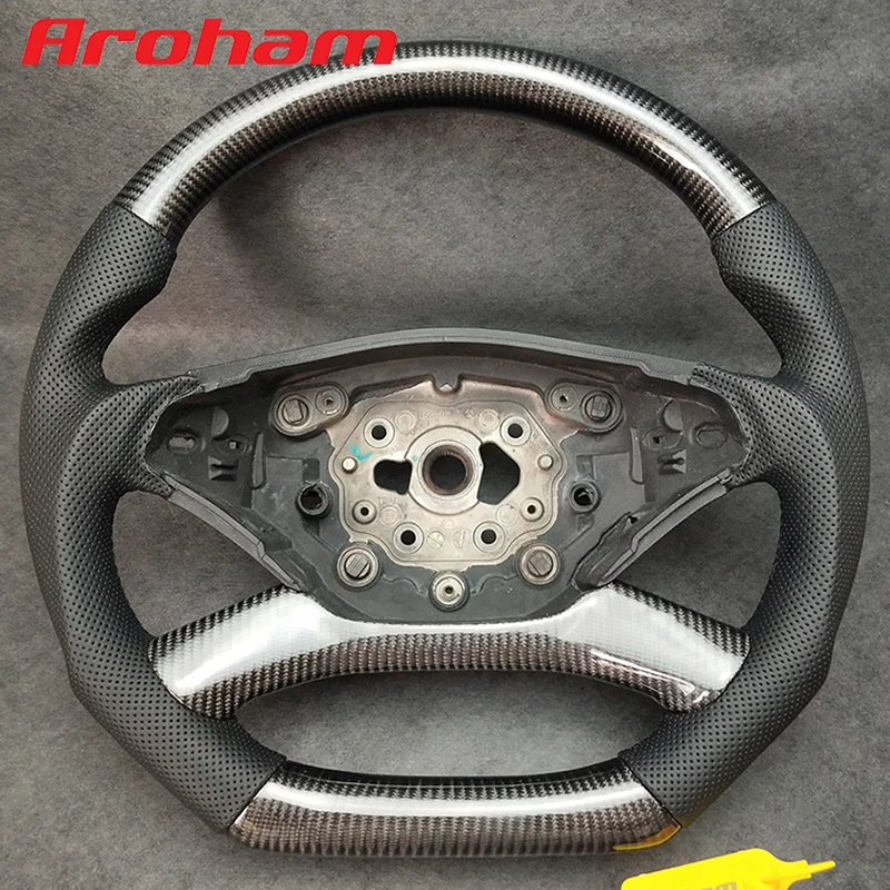 Aroham Carbon Fiber Steering Wheel With Perforated Leather For Mercedes Benz S550 4 Matic W220 W221 CL550 2012 2013 2014