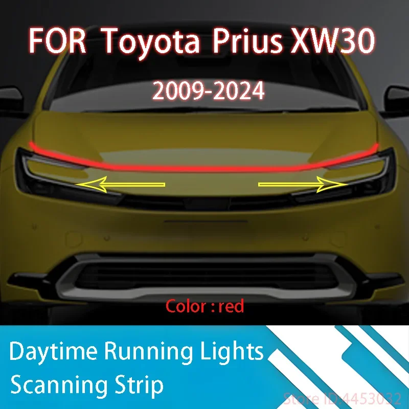 DRL Start Scan Strips Light FOR	Toyota	Prius	2009-2024	  Car Hood Light   Decorative Ambient Lamp 12V 59 Inches Waterproof