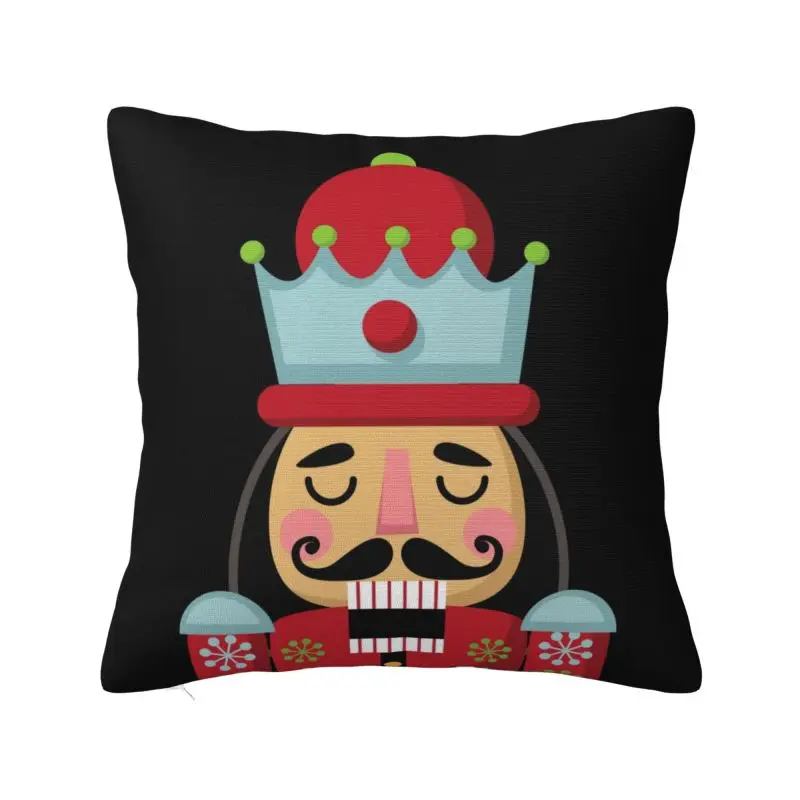 Fashion Nutcracker Cushion Cover Polyester Cartoon Soldier Toy Christmas Gift Throw Pillow for Sofa Square Pillowcase Decoration