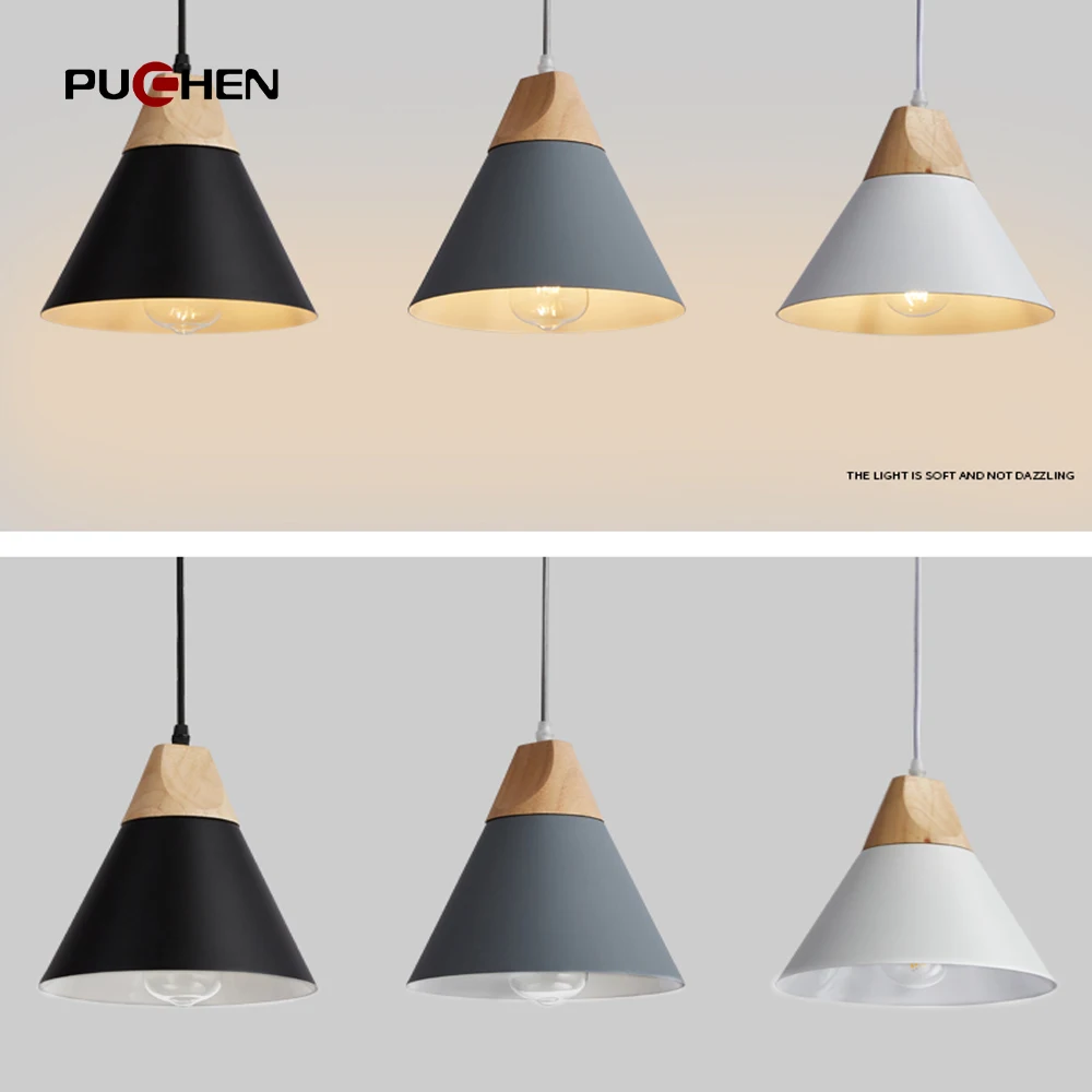 Puchen moderno led nordic minimalista lustre de ferro interior pendurado iluminação sala estar luminária base industrial pendurado luz