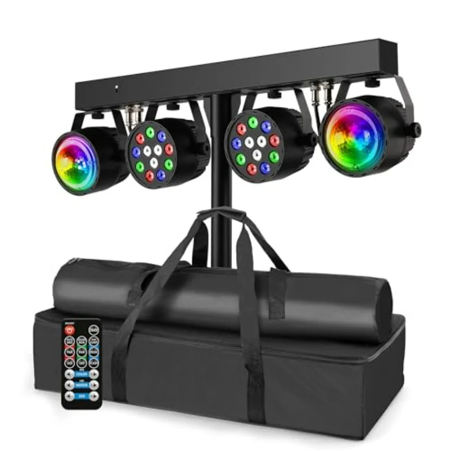 

Professional DJ Disco Lights with Stand for Party Events LED Stage Lighting System with DMX512 Control Sound Activated Colorful