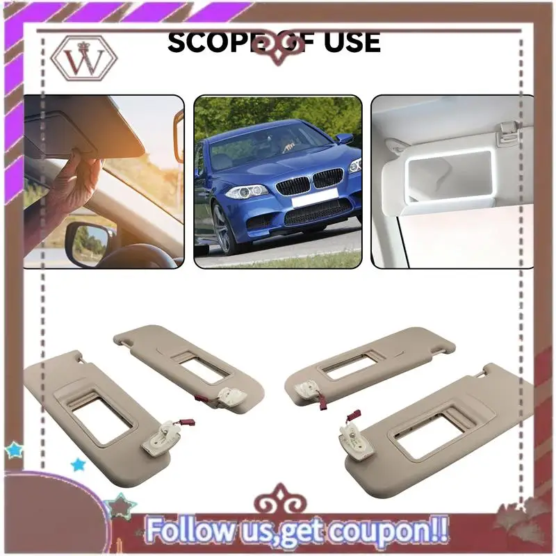 

A57E-1 Pair Beige Car Sun Visors For BMW 5 SERIES F10 F11 F18 2011-2015 51167248857 51167248858
