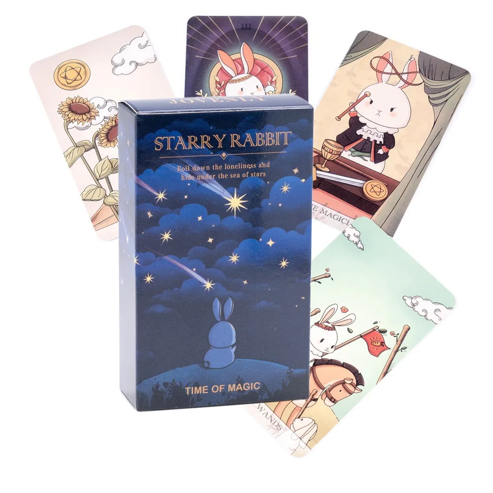 10.3*6cm Starry Rabbit -- Free Cloud Tarot Deck 81 Pcs Cards Follow Rider Waite System