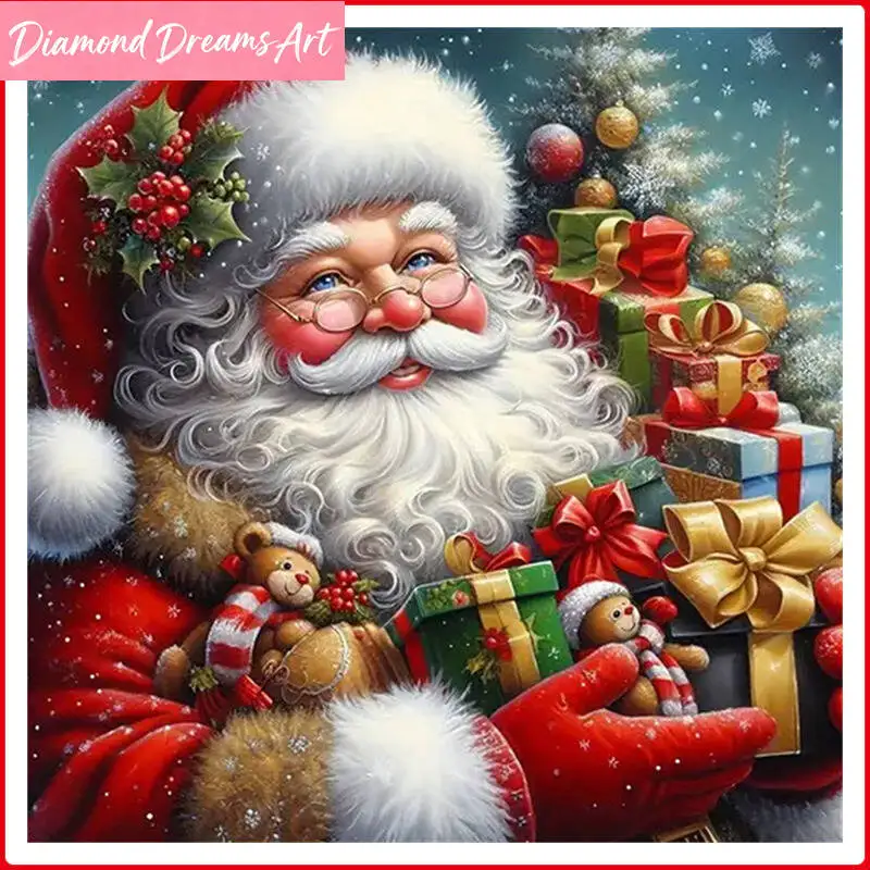Weihnachtsmann-Geschenk 5D Diamant-Malerei DIY Diamant-Mosaik Weihnachtsschnee-Set Strass-Bilder, Rahmenlos