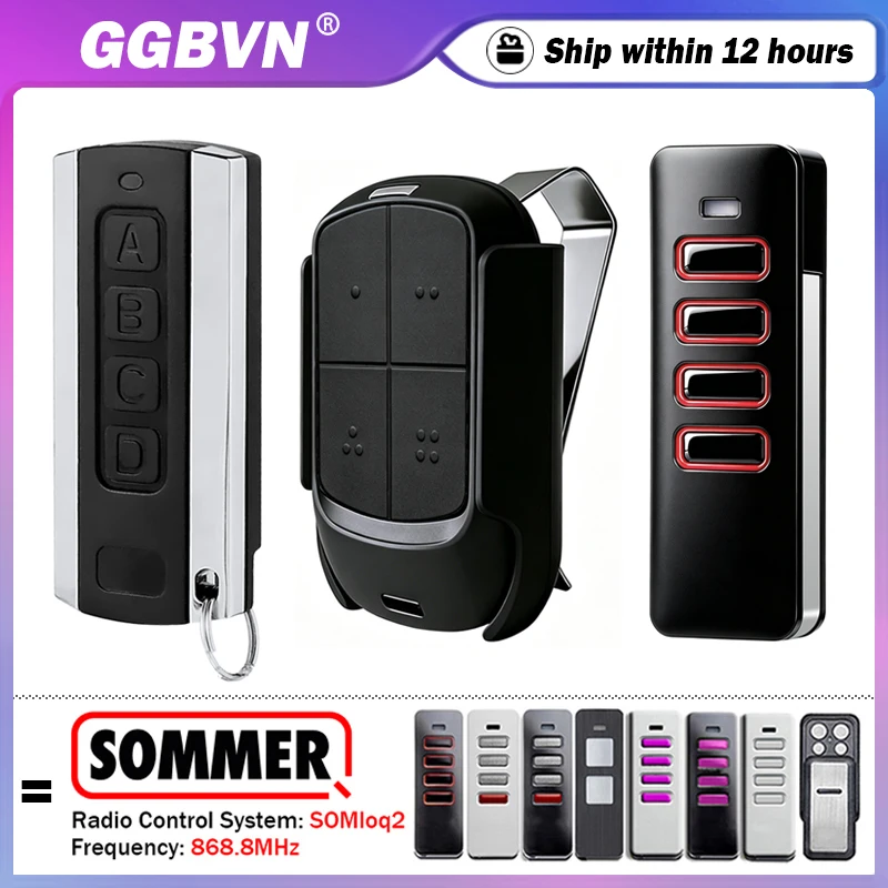 For SOMMER Pearl Slider Vibe Twin 4018 4019 TX55-868-4 TRX55-868-4 Garage / Gate Remote Control Transmitter 868.8MHz 868.95MHz