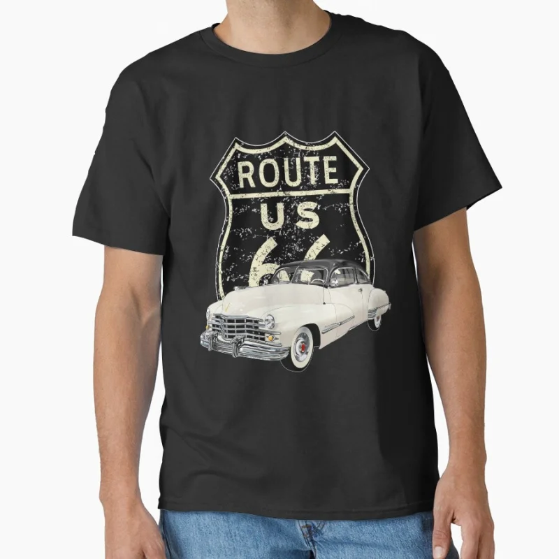 

0703 ROUTE 66 Americans highway Motorcycle Tour The Mother Road USA road trip gift T-shirt Large size Adult Tops S-6xl