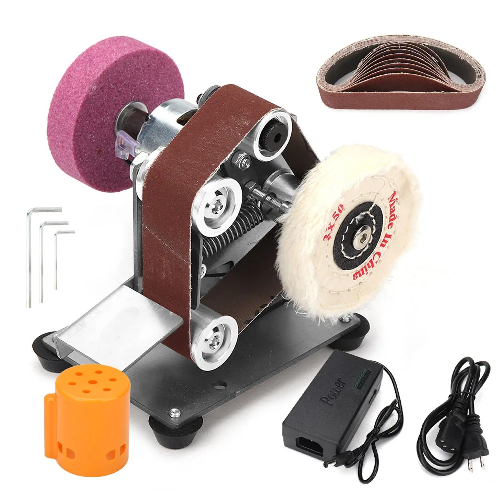 Mini Belt Grinding Machine Tool Sharpening Machine Sanding Grinding Electric Sander Home Diy Polisher Machine