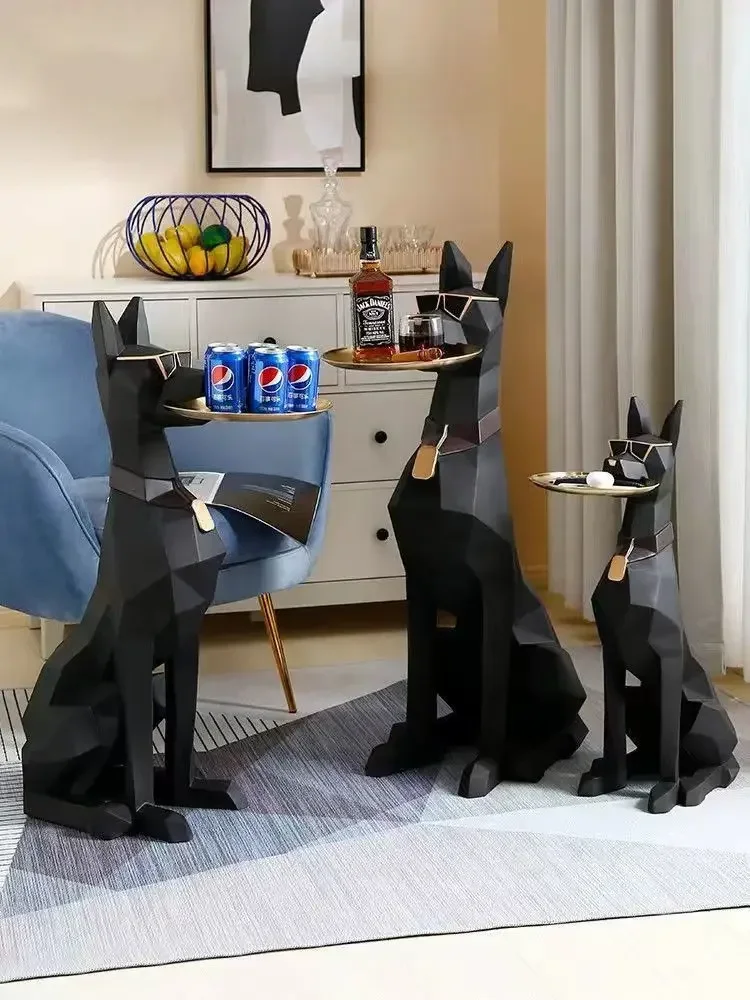 HotLarge, Creative, Floor-to-ceiling, Gentleman Dog, Ornament Light Luxury Living Room Decoration TV Cabinet, Home, Tray, New Ho