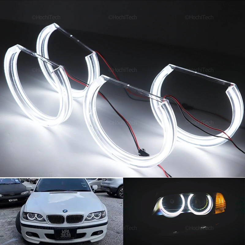 

146mm+131mm White 325i 328i 318tds 525i 528i 530i 540i LED Crystal Angel Eyes Halo Rings for BMW 3 5 7 series E36 E38 E39 E46 M3