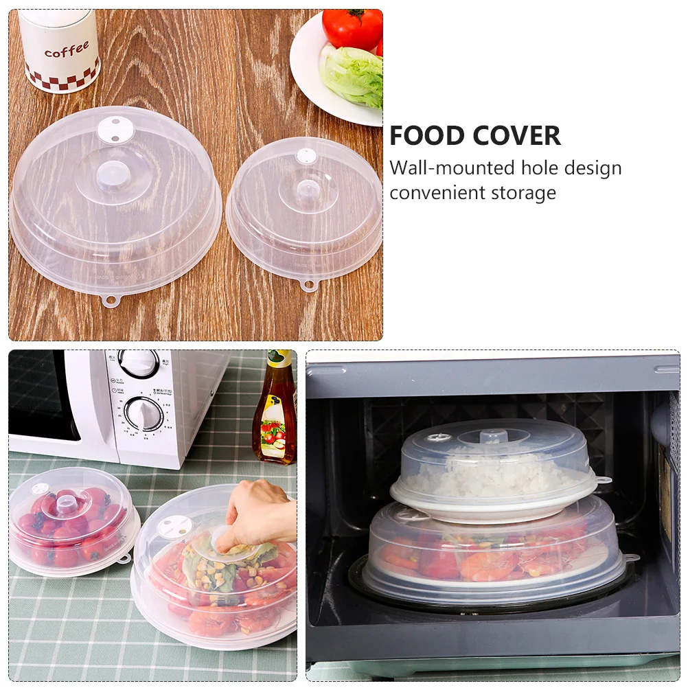 

2 Pcs Durable Food Covers Sealing Lids for Microwave Splatter Plate Dustproof Protection