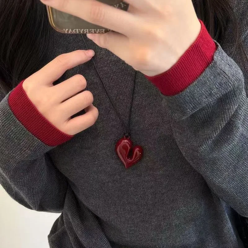 Women's Fashion New Heart Pendant Adjustable Pull-out Necklace For Party Gifts Pendant Jewelry Accessories