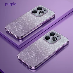 Case For Infinix Hot 40 Pro 40i Luxury Electroplated Gradient Color Flash Back Cover For Infinix Hot 40 TPU Soft Silicone Cover