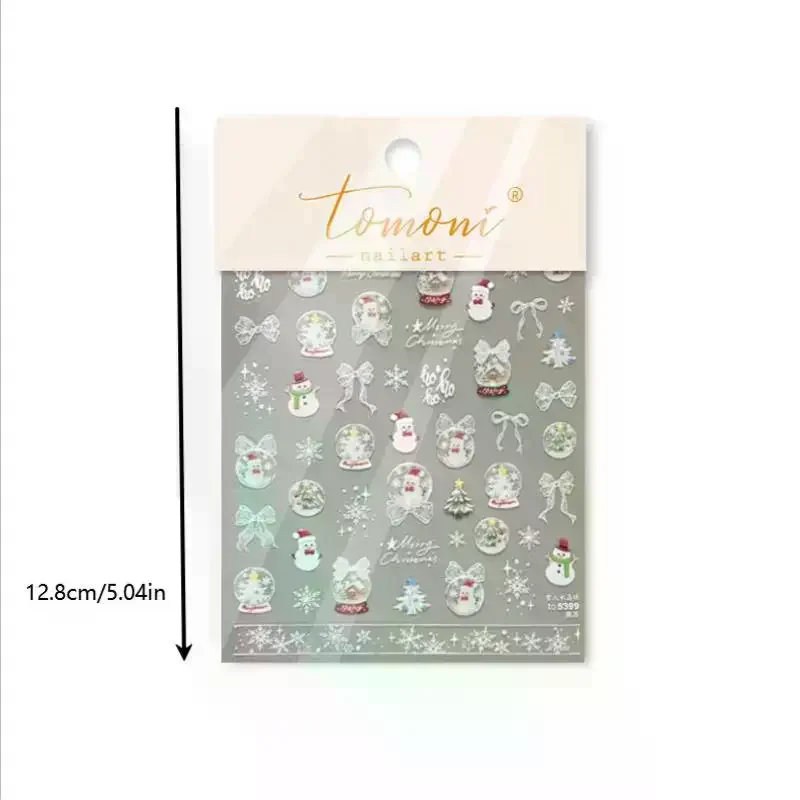 Seasonal Nail Decor with White Snowman and Crystal Snowball Motifs