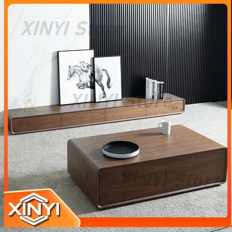 Modern Minimalist TV Stand for Living Room Coffee Table TV Cabinet Set 2025 New Compact All-in-One Design for Small Spaces