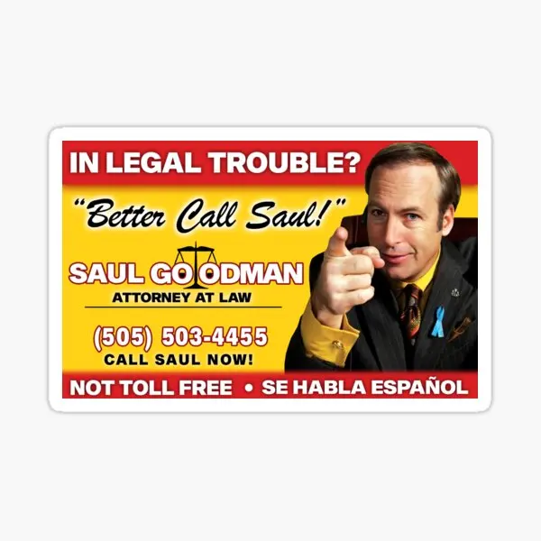 Better Call Saul  5PCS Stickers for Living Room Decor  Art Stickers Funny Wall Laptop Background Room Window Home Bumper Luggage