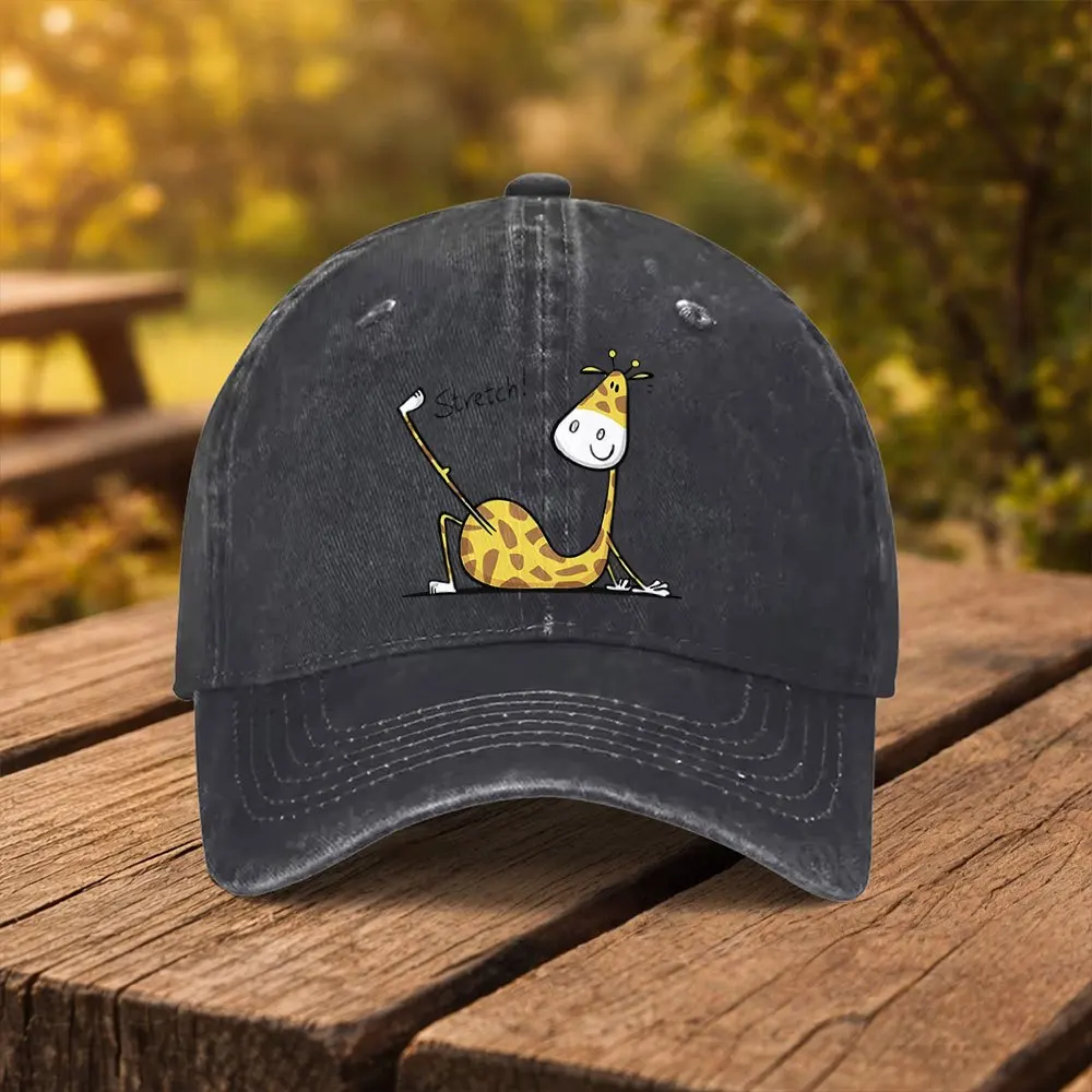 Stretch Giraffe Print Baseball Cap for Men & Women - Adjustable Duckbill Hat with Giraffe, Lightweight Suitable for Outdoor Spor