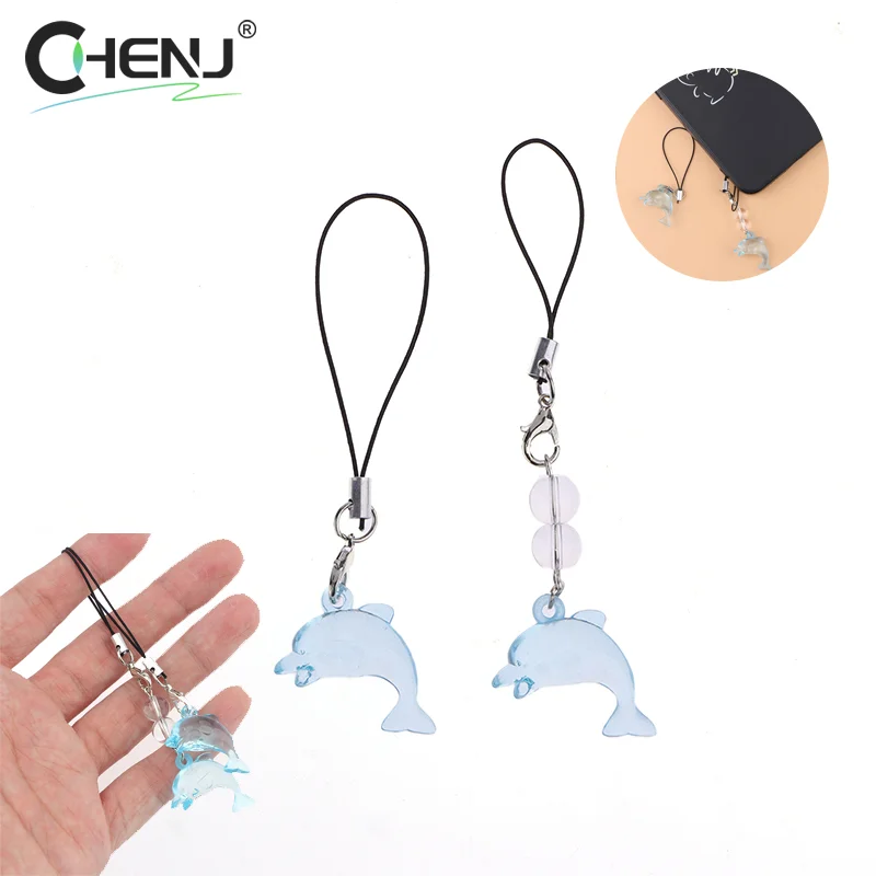 Cute Dolphin Phone Lanyard Y2K Style Simple Ocean Animal Mobile Phone Chain Cell Phone Charm Keycord Accessories