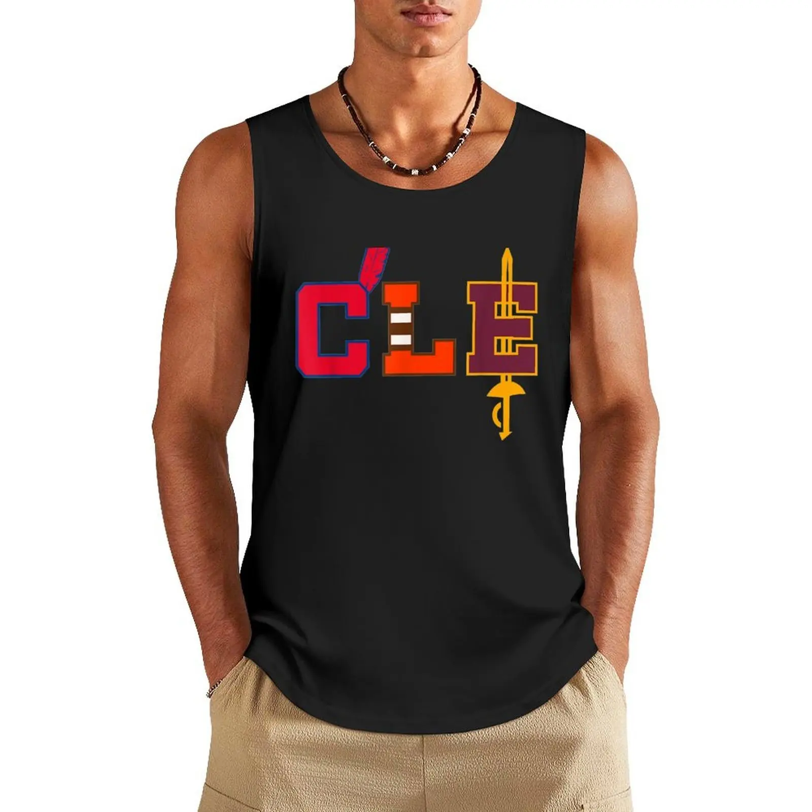 

CLE Cleveland 216 Basketball Baseball Football Tank Top gym men t-shirts for Men's gym Men's clothing